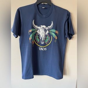 Vintage Screen Stars Best TAOS Southwestern Cow Skull T-Shirt Single Stitch 1988